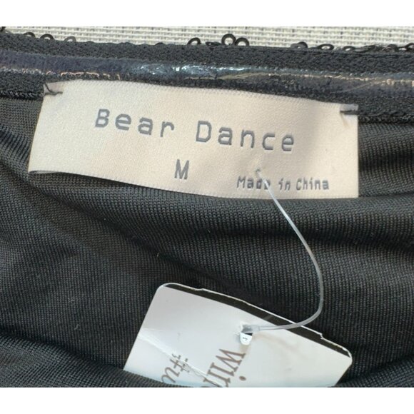 Black Sequin Strapless Mini Dress By Bear Dance M Party Holiday - Picture 6 of 10